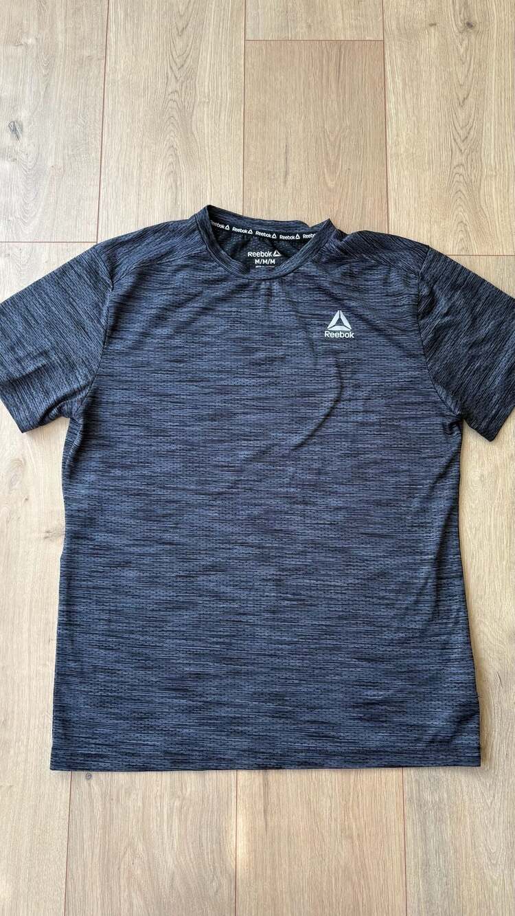 Reebok Stride Performance Tee Size M Charcoal Black Heather